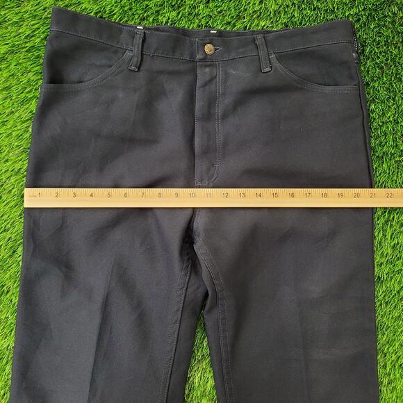 Vintage 80s Wrangler Polyester Pants 36x28 Black - Picture 14 of 16